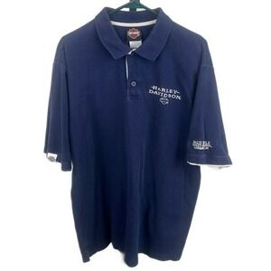 Classic Harley-Davidson Polo Bald Eagle Navy Blue Marquette‎ Michigan Size Large